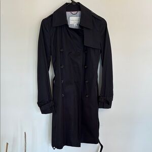 Banana Republic Black Double-Breasted Trench Coat